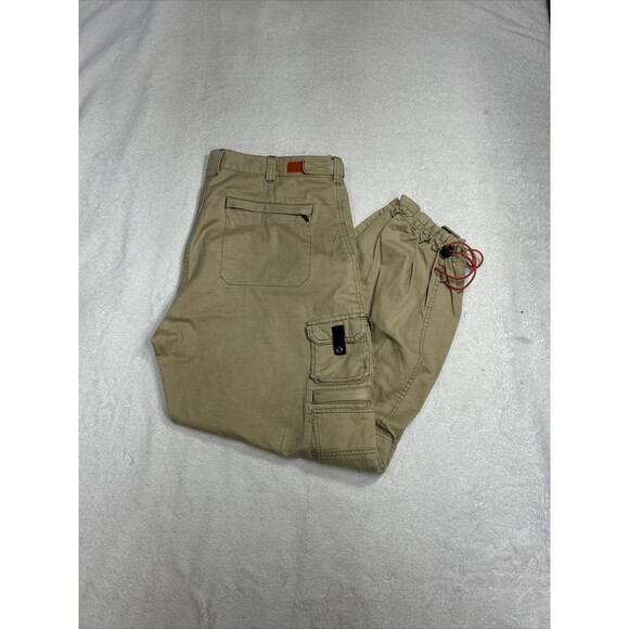 Vintage Bugle Boy Cargo Pants Tan Beige Loose Baggy Skater Y2K Men's Size 38x30 - Picture 1 of 9